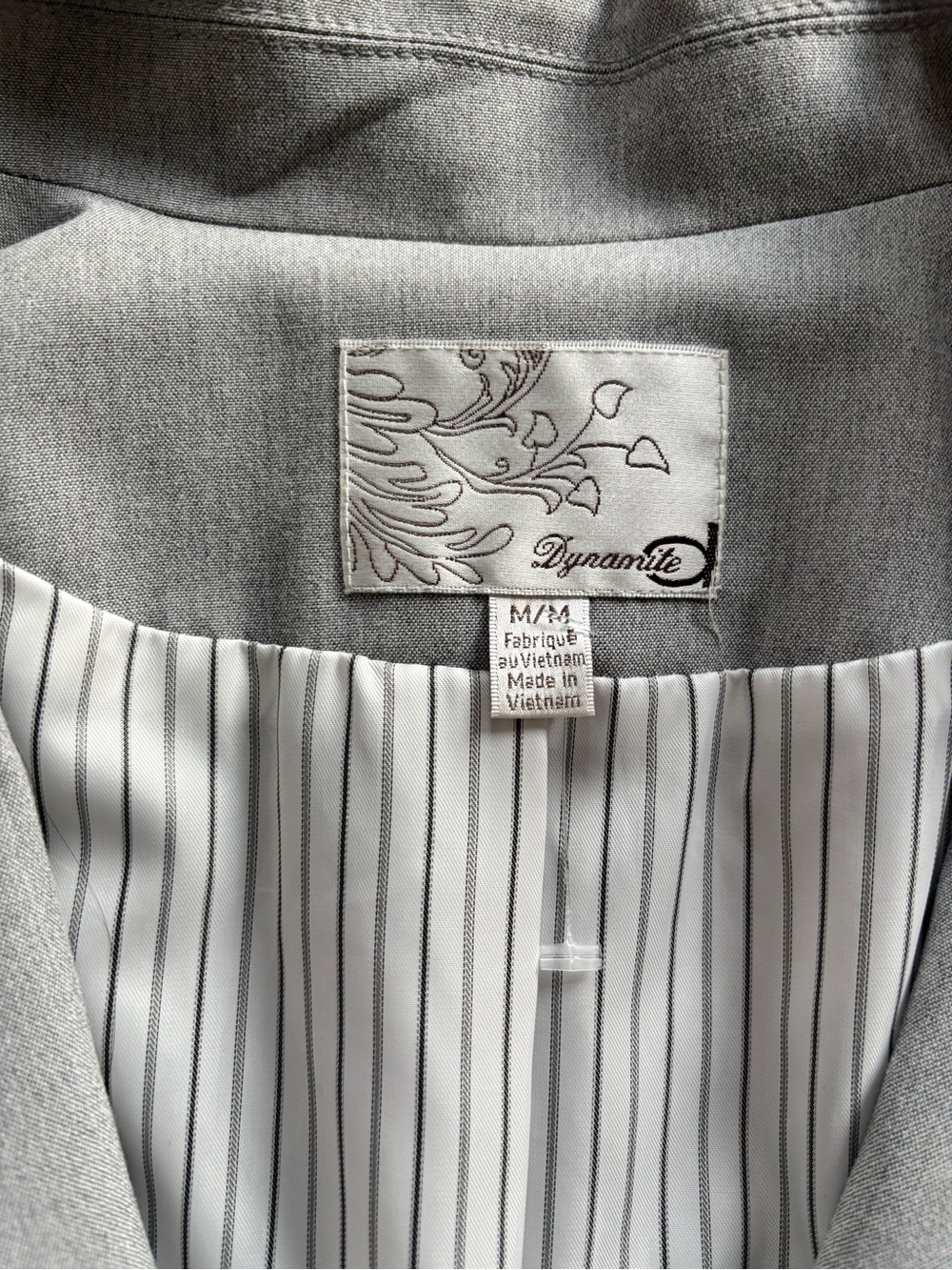 Dynamite Gray Blazer with Pinstripe Lining - Picture 2 of 2